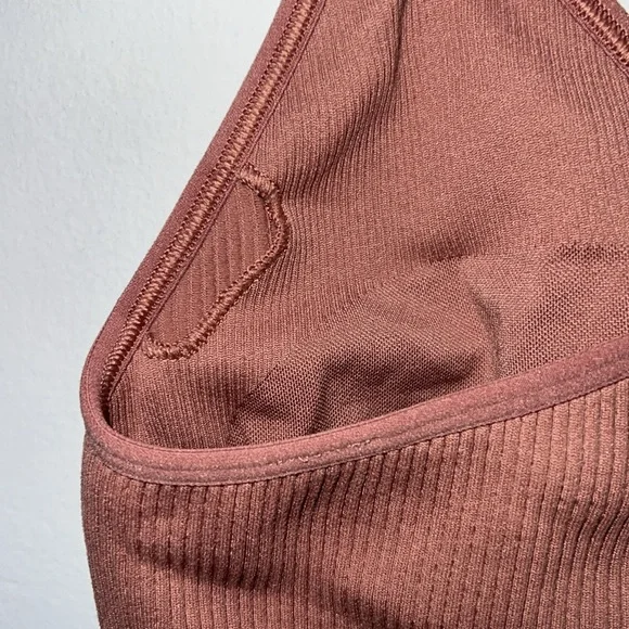 Aerie real good Ribbed Strappy Bralette in Rust pink size M - Picture 6 of 7
